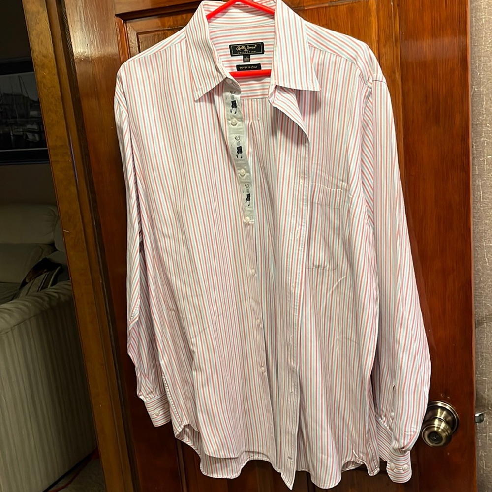 Bobby Jones Collection Luxury Long Sleeve Shirt. Mens Size Large 16-16.5